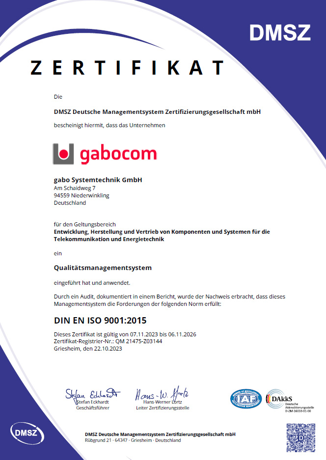 ISO 9001:2015 Qualitätsmanagementsystem 